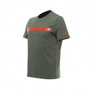 Camiseta Dainese Stripes Verde/Rojo