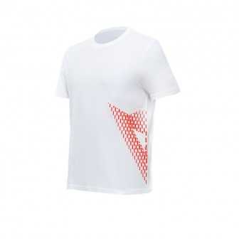 Camiseta Dainese Big Logo Blanco/Rojo Fluor