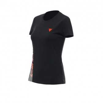 Camiseta Dainese Logo Lady Negra/Roja