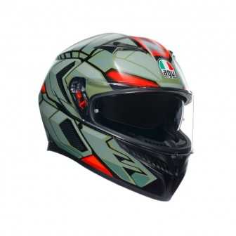 Casco Agv K-3 Decept Matt Black/Green/Red