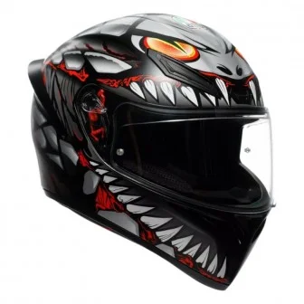Casco AGV K-1 S LYZARD MATT BLACK/GREY/RED