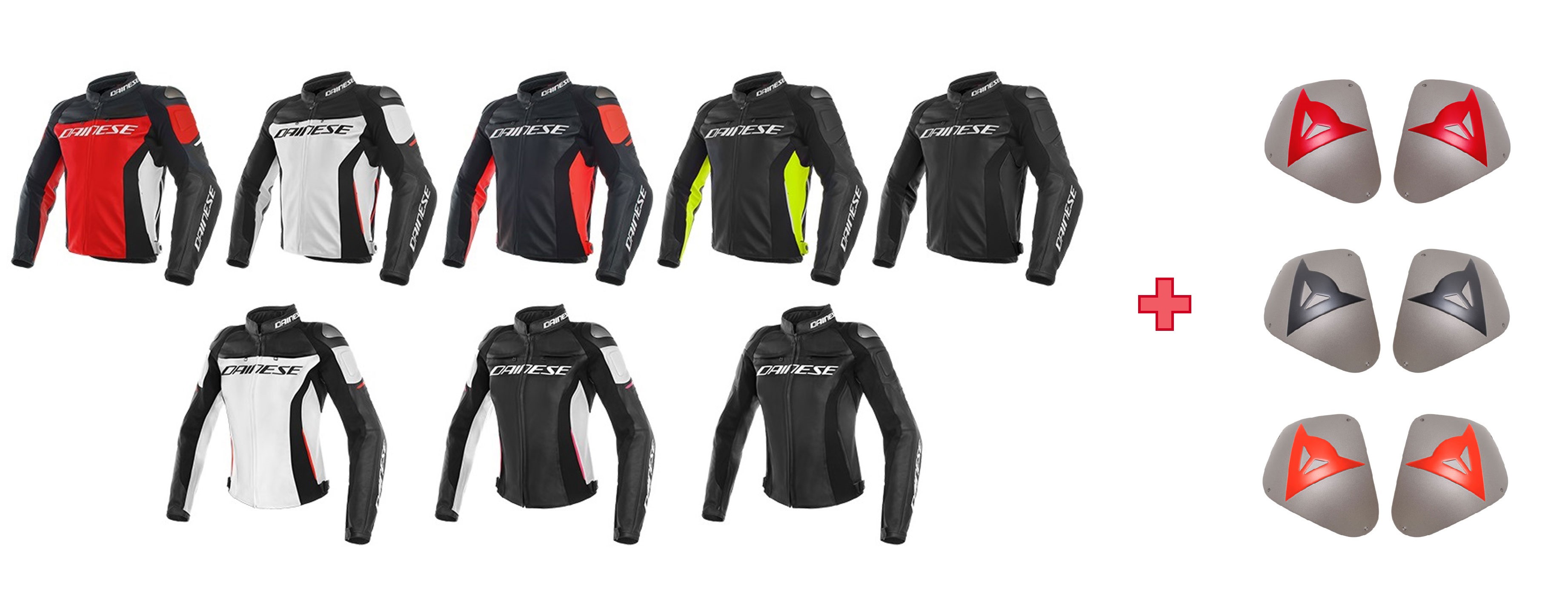 Combina los modelos de Chaqueta Dainese Racing 3 y Racing 3 Lady con el Kit de Hombreras Sport Alum